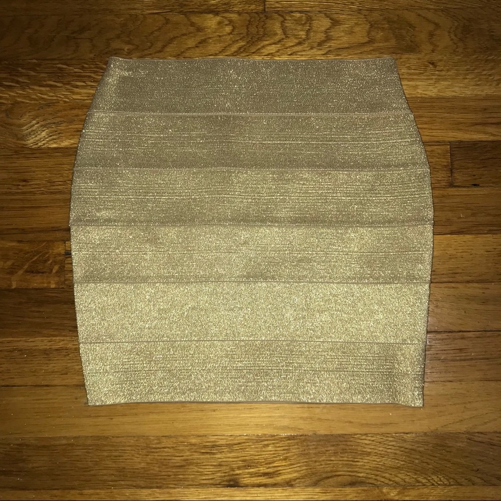 Romeo&Juliet Couture Gold Glitter Bandage Skirt Sm